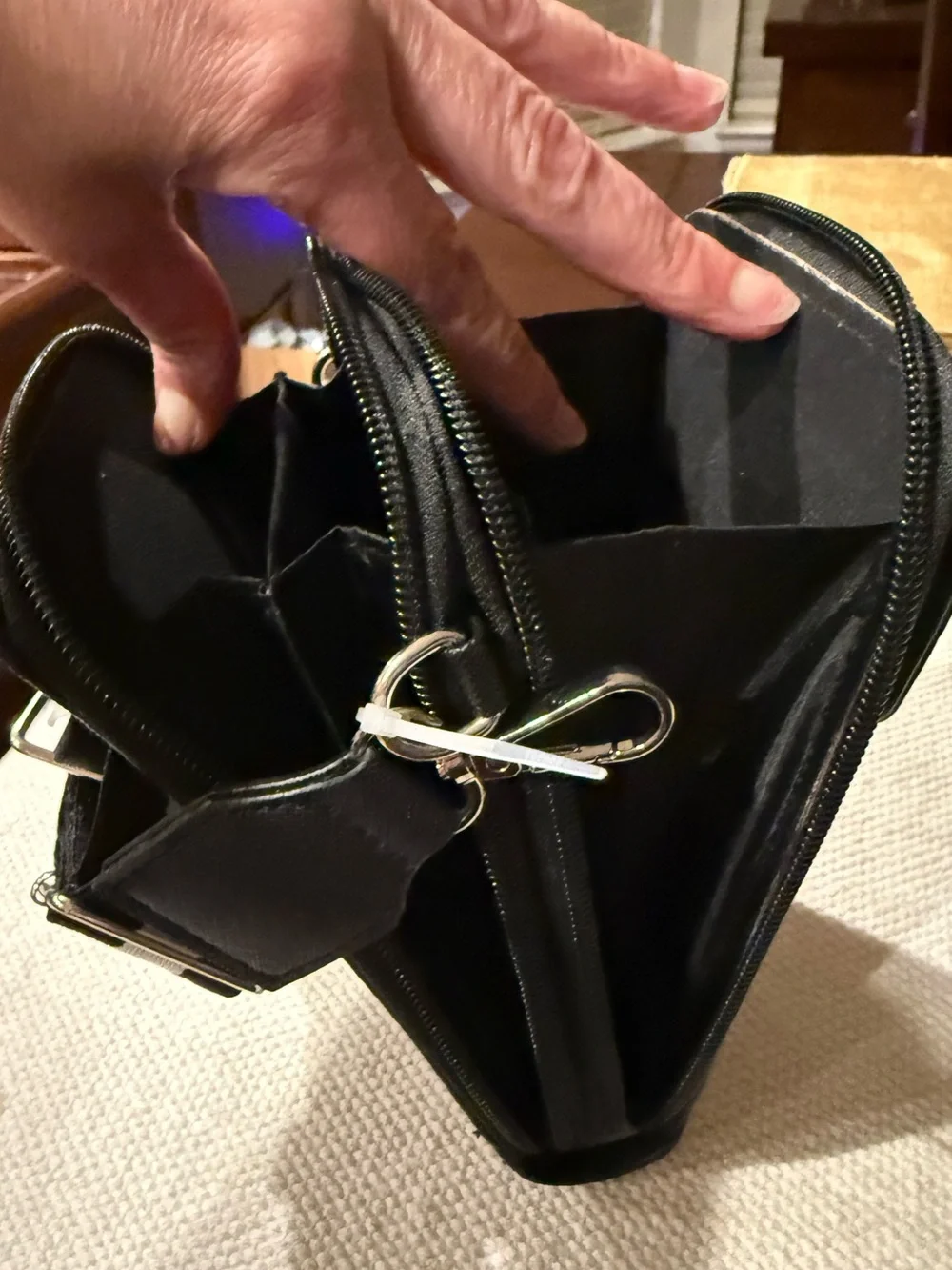 Disney Black Crossbody Bag with Blue Stitch Graphic